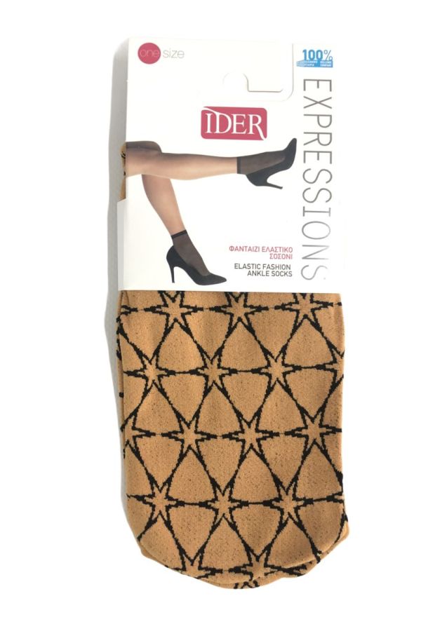 WOMAN OPAQUE ANKLE SOCKS 50DEN STARS PATTERN