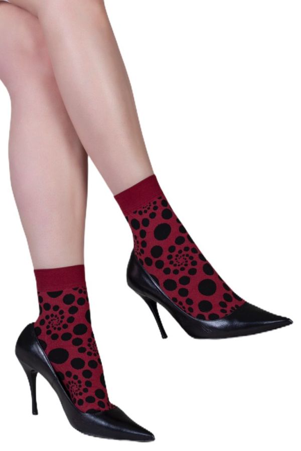 WOMAN OPAQUE ANKLE SOCKS 50DEN SPIRAL PATTERN