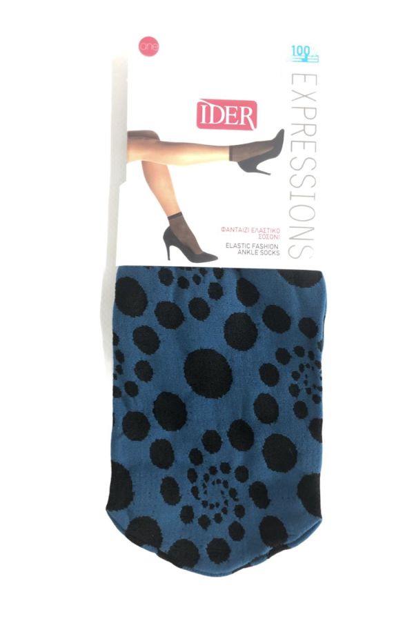 WOMAN OPAQUE ANKLE SOCKS 50DEN SPIRAL PATTERN