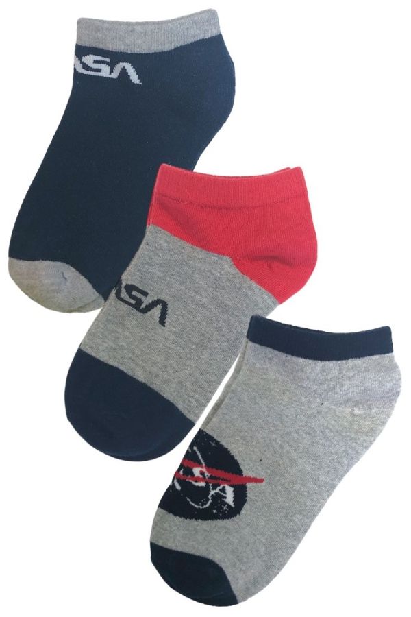 3-PACK UNISEX ΗΜΙΚΟΝΤΗ ΚΑΛΤΣΑ ΑΣΤΡΑΓΑΛΟΥ ΒΑΜΒΑΚΕΡΗ ΣΧΕΔΙΟ NASA