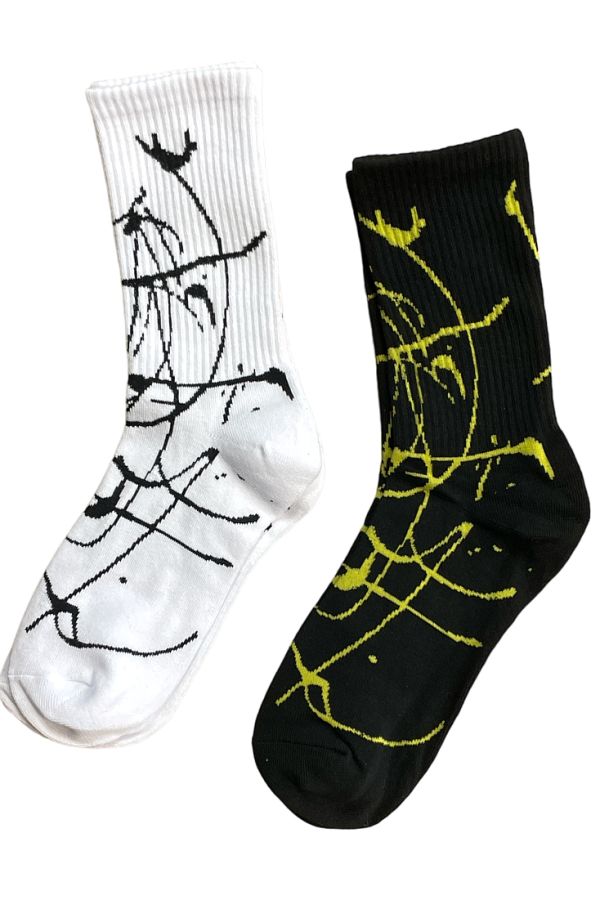 2-PACK UNISEX ΑΘΛΗΤΙΚΕΣ ΒΑΜΒΑΚΟΛΥΚΡΑ ΡΙΜΠ ΚΑΛΤΣΕΣ ΜΕ ΣΧΕΔΙΟ ΓΡΑΜΜΙΚΟ