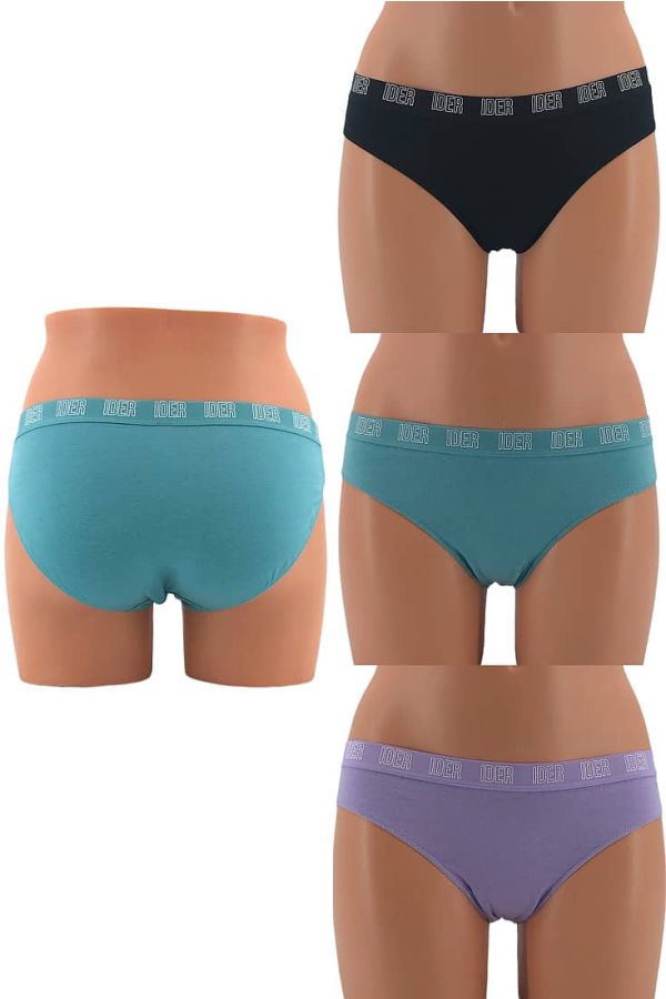 3-PACK ΓΥΝΑΙΚΕΙΟ HALF HIPSTER ΣΛΙΠ ΒΑΜΒΑΚΕΡΟ ΜΕ ΕΞΩΤΕΡΙΚΟ ΛΑΣΤΙΧΟ ΜΟΝΟΧΡΩΜΟ