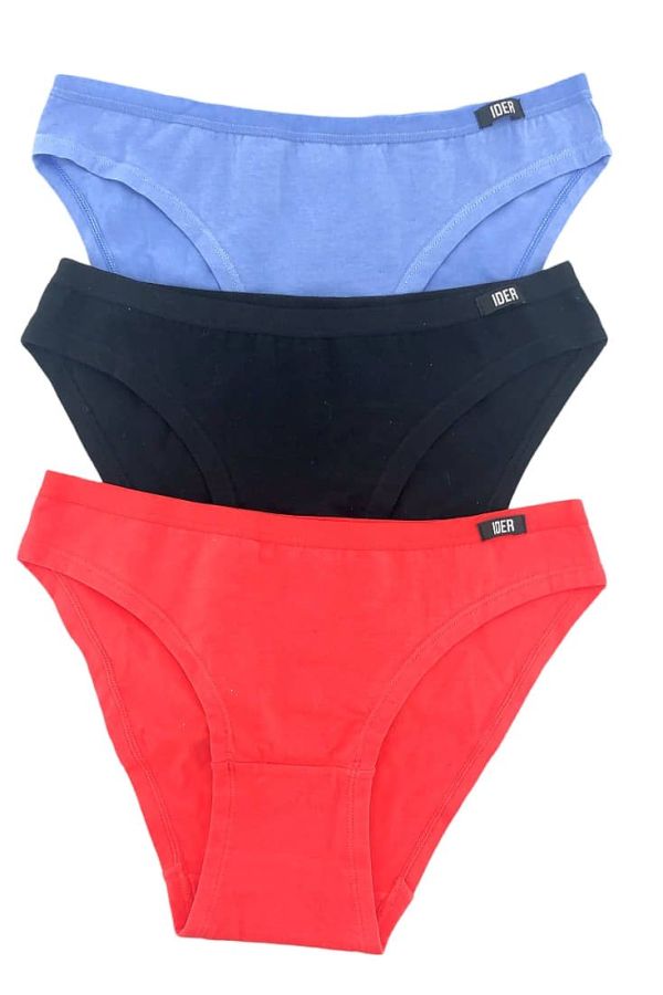 3-PACK ΓΥΝΑΙΚΕΙΟ BIKINI ΣΛΙΠ ΒΑΜΒΑΚΕΡΟ ΜΕ ΛΕΠΤΟ ΕΞΩΤΕΡΙΚΟ ΛΑΣΤΙΧΟ ΜΟΝΟΧΡΩΜΟ