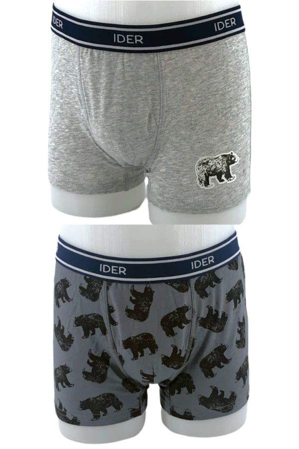 2-PACK ΑΓΟΡΙΣΤΙΚΟ BOXER ΒΑΜΒΑΚΕΡΟ ΜΕ ΕΞΩΤΕΡΙΚΟ ΛΑΣΤΙΧΟ ΚΑΙ ΣΧΕΔΙΟ ΑΡΚΟΥΔΕΣ