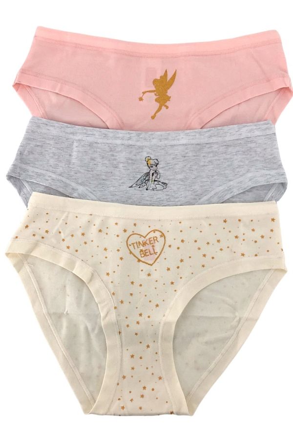 3-PACK ΚΟΡΙΤΣΙΣΤΙΚΟ ΣΛΙΠ ΒΑΜΒΑΚΕΡΟ ΜΕ ΤΥΠΩΜΑ TINKER BELL