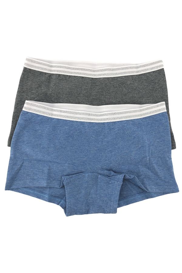 2-PACK BASICS  ΚΟΡΙΤΣΙΣΤΙΚΟ BOXER  ΒΑΜΒΑΚΕΡΟ ΜΕ ΕΞΩΤΕΡΙΚΟ ΛΑΣΤΙΧΟ ΜΕ LUREX ΡΙΓΑ