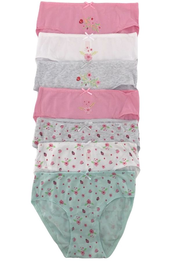 7-PACK ΚΟΡΙΤΣΙΣΤΙΚΟ ΣΛΙΠ ΒΑΜΒΑΚΕΡΟ ΜΕ FLORAL ΤΥΠΩΜΑ