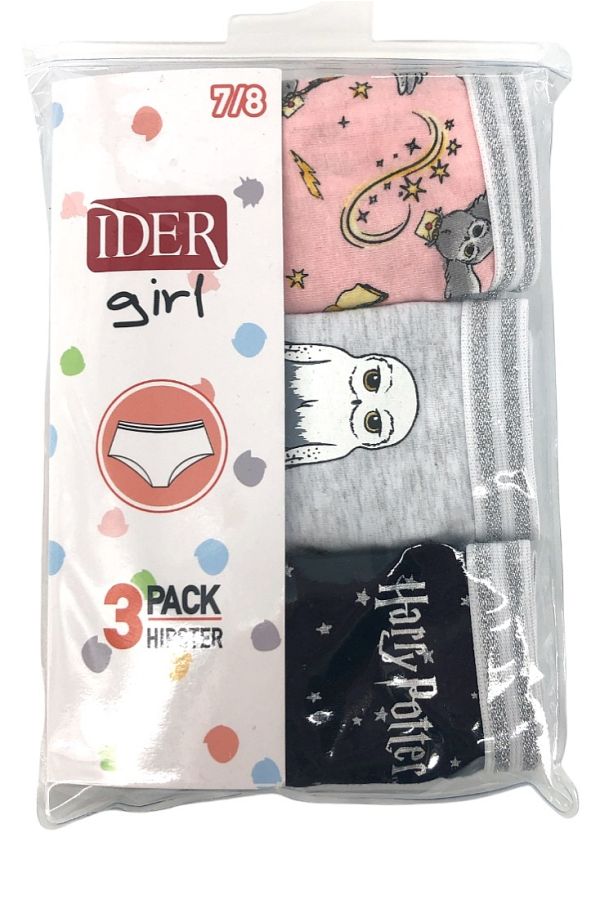 3-PACK ΚΟΡΙΤΣΙΣΤΙΚΟ HIPSTER ΣΛΙΠ ΒΑΜΒΑΚΕΡΟ ΜΕ ΤΥΠΩΜΑ HARRY POTER THEME