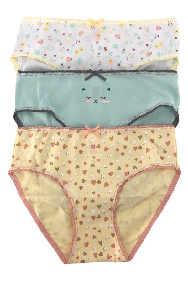 3-PACK ΚΟΡΙΤΣΙΣΤΙΚΟ ΣΛΙΠ ΒΑΜΒΑΚΕΡΟ ΜΕ ΣΧΕΔΙΑ ΚΑΡΔΙΕΣ-FLORAL-ΓΑΤΑ