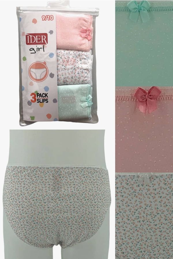 3-PACK ΚΟΡΙΤΣΙΣΤΙΚΟ ΣΛΙΠ ΒΑΜΒΑΚΕΡΟ ΜΕ ΣΧΕΔΙΑ FLORAL-ΠΟΥΑ