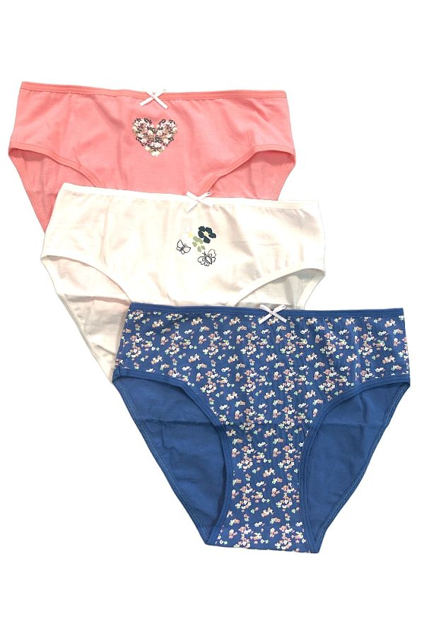 3-PACK ΚΟΡΙΤΣΙΣΤΙΚΟ ΣΛΙΠ ΒΑΜΒΑΚΕΡΟ ΜΕ ΤΥΠΩΜΑ FLORAL/ΠΕΤΑΛΟΥΔΕΣ/ΚΑΡΔΙΑ