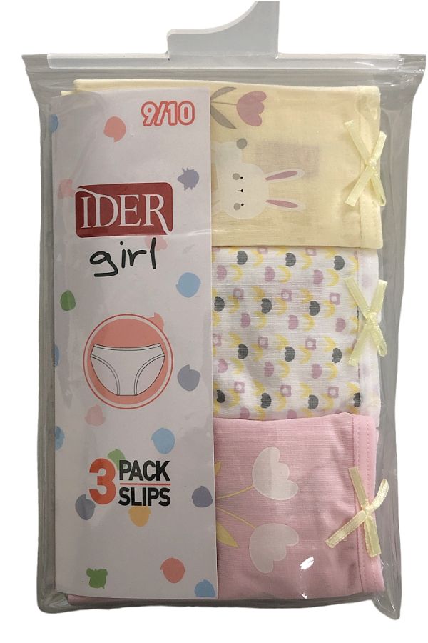 3-PACK ΚΟΡΙΤΣΙΣΤΙΚΟ ΣΛΙΠ ΒΑΜΒΑΚΕΡΟ ΜΕ ΤΥΠΩΜΑ FLORAL/ΚΟΥΝΕΛΑΚΙ