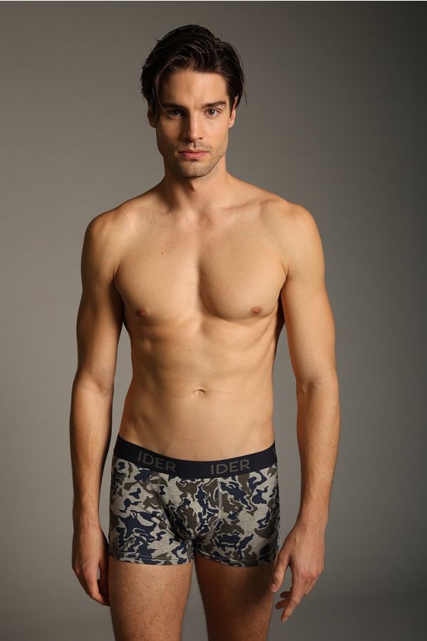 2-PACK MAN ELASTIC COTTON BOXER EXTERNAL WAISTBAND CAMOUFLAGE PATTERN