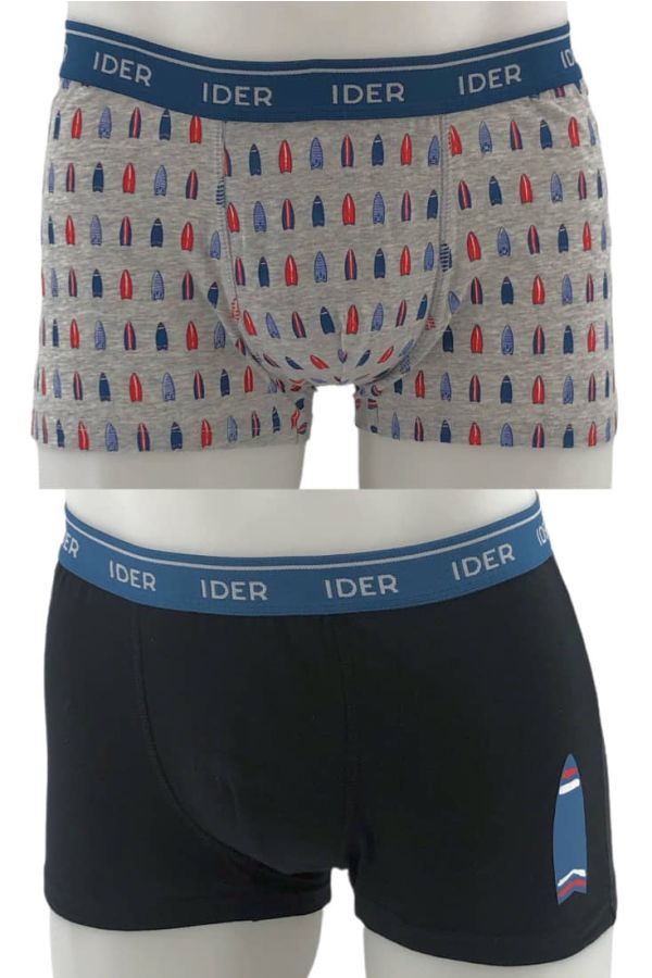 2-PACK ΑΝΔΡΙΚΟ BOXER  ΒΑΜΒΑΚΕΡΟ ΜΕ ΕΞΩΤΕΡΙΚΟ ΛΑΣΤΙΧΟ ΚΑΙ ΣΧΕΔΙΟ ΣΑΝΙΔΕΣ ΤΟΥ ΣΕΡΦ