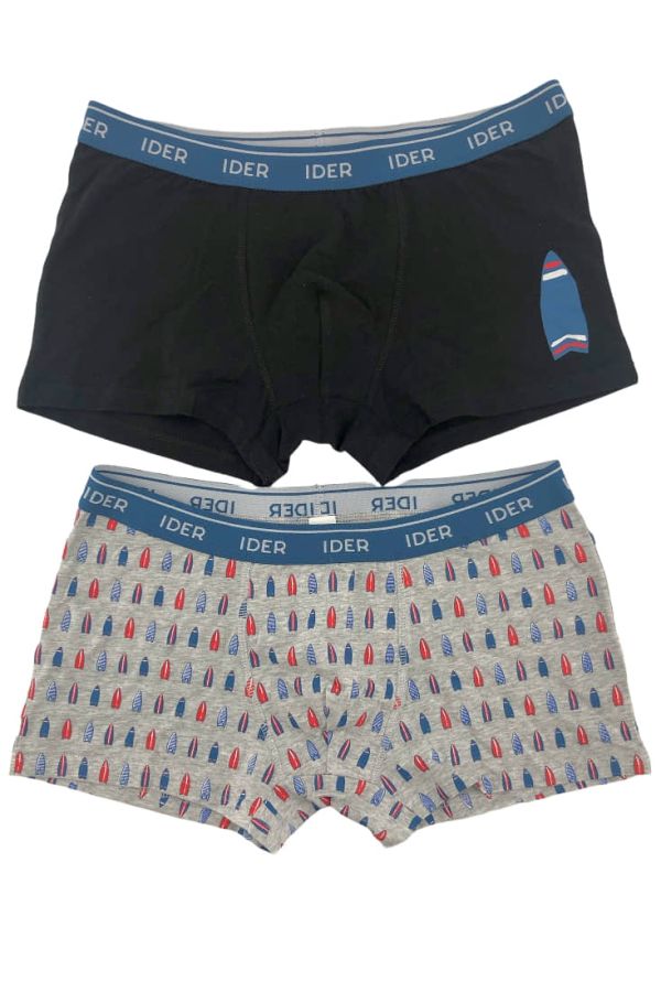 2-PACK ΑΝΔΡΙΚΟ BOXER ΒΑΜΒΑΚΕΡΟ ΜΕ ΕΞΩΤΕΡΙΚΟ ΛΑΣΤΙΧΟ ΚΑΙ ΣΧΕΔΙΟ ΣΑΝΙΔΕΣ ΤΟΥ ΣΕΡΦ