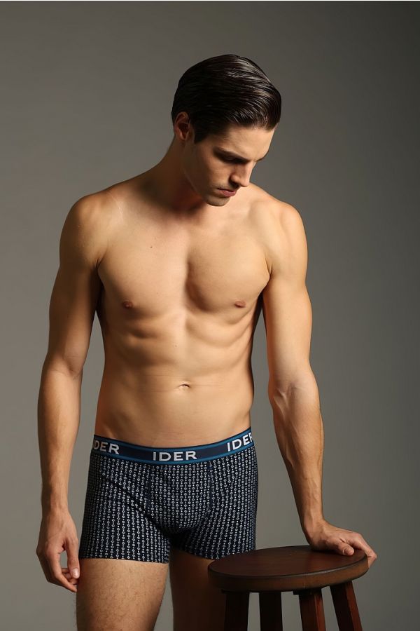2-PACK MAN ELASTIC COTTON BOXER ENTERNAL WAISTBAND ROMBUS/SQUARES PATTERN