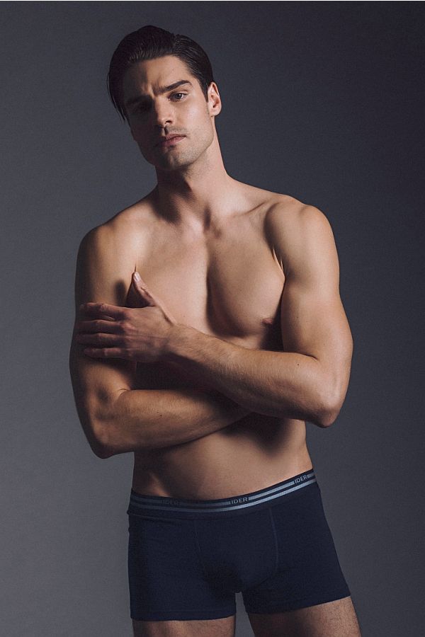 2-PACK MAN ELASTIC ORGANIC COTTON BOXER WITH EXTERNAL STRIPY WAISTBAND