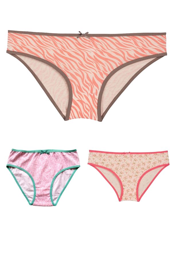 3-PACK ΚΟΡΙΤΣΙΣΤΙΚΟ ΣΛΙΠ ΒΑΜΒΑΚΕΡΟ ΜΕ ΣΧΕΔΙΟ FLORAL/ANIMAL