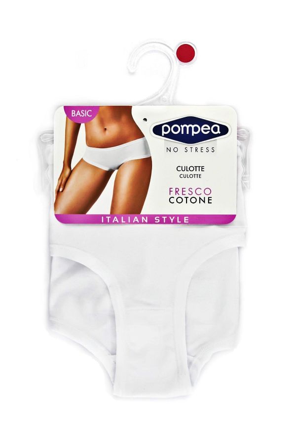 POMPEA CULOTTE - ΣΛΙΠ PANTY ΑΠΟ ΕΛΑΣΤΙΚΟ ΒΑΜΒΑΚΙ, ΜΕ ΦΑΡΔΥ ΥΦΑΣΜΑ ΣΤΟ ΠΛΑΪ