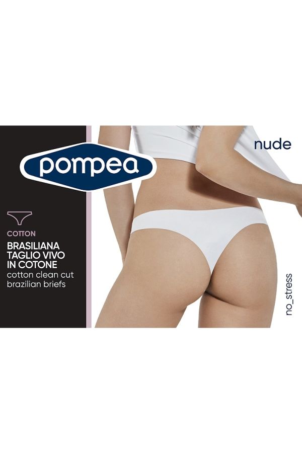 POMPEA NUDE - ΣΛΙΠ BRASIL ΑΠΟ ΕΛΑΣΤΙΚΟ ΒΑΜΒΑΚΙ, LASER CUT, ΧΩΡΙΣ ΛΑΣΤΙΧΟ