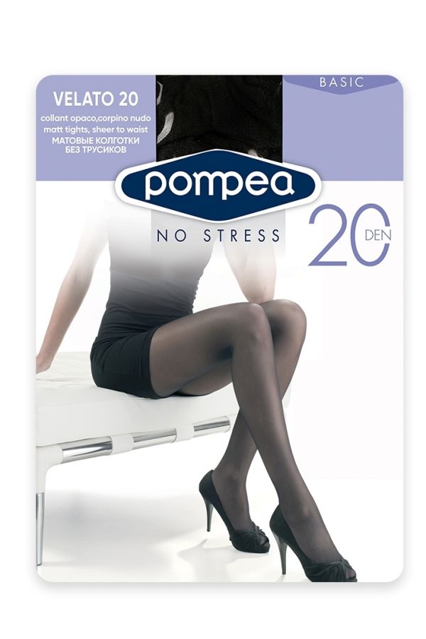 POMPEA VELATO 20 DEN- ΛΕΠΤΟ ΕΛΑΣΤΙΚΟ ΚΑΛΣΟΝ, ΜΟΝΟΚΟΜΜΑΤΟ ΜΕ ΔΙΑΦΑΝΗ ΜΥΤΗ & ΒΑΜΒ. ΚΑΒΑΛΟ. ΤΟ XL ΕΧΕΙ 2ΠΛΟ ΚΑΒΑΛΟ