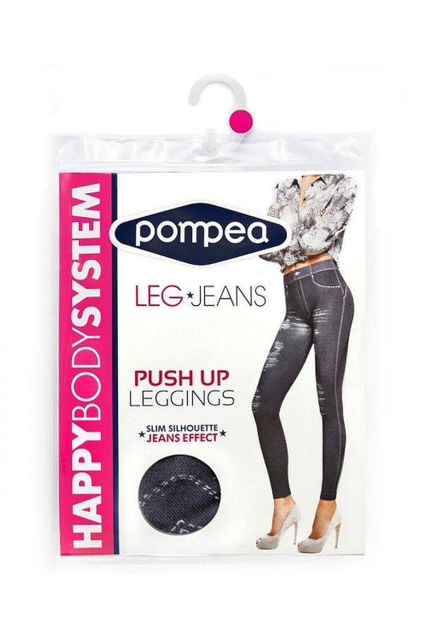 VENERANDA - LEGGING ΚΟΛΑΝ PUSH-UP ΑΠΟ VISCOSE, ΜΑΤ, ΑΔΙΑΦΑΝΟ ME ΕΜΦΑΝΙΣΗ JEANS