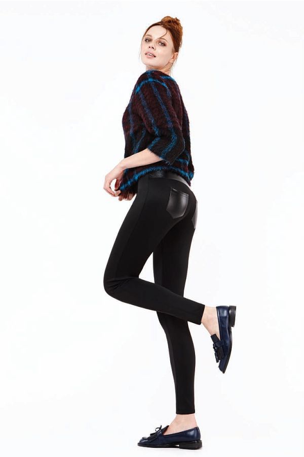 POMPEA DRAVA - ΕΛΑΣΤΙΚΟ LEGGING ΚΟΛΑΝ, ΑΔΙΑΦΑΝΟ, ΜΕ ΔΕΡΜΑΤΙΝΕΣ ΛΕΠΤΟΜΕΡΕΙΕΣ