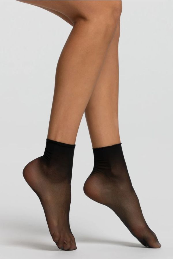 CZ15X2 EVERYDAY 2-PACK WOMAN SHEER MATT ELASTIC SOCKS 15DEN WITH ROLL TOP AND REINFORCED INVISIBLE TOES