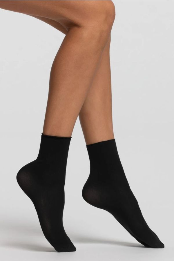 CZ COPRENTE WOMAN MICROFIBER OPAQUE MATT SOCKS 100 DEN WITH ROLL TOP AND INVISIBLE TOES