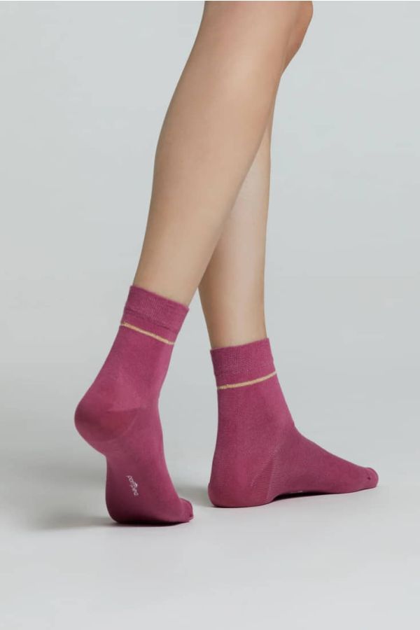 CZ NARCISO COTTON SOCKS WITH LUREX STRIPE AT TOP