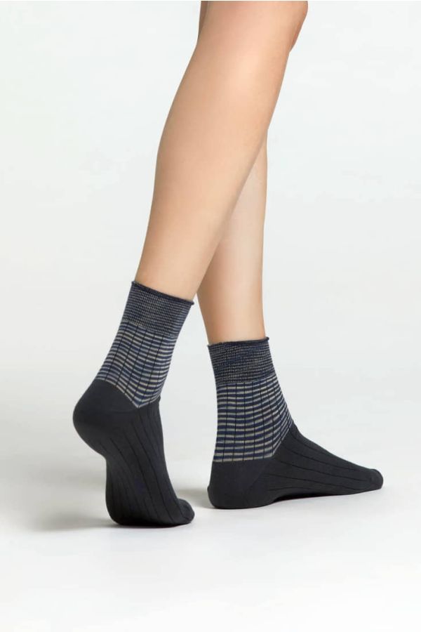 CZ MUGHETTO COTTON SOCKS MULTICOLOR AT LEG AND CUFF
