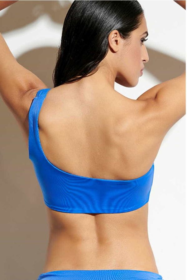 FASHION SOLIDS ΓΥΝΑΙΚΕΙΟ ΜΑΓΙΟ CROP ΤΟΠ ΜΕ ΈΝΑΝ ΩΜΟ