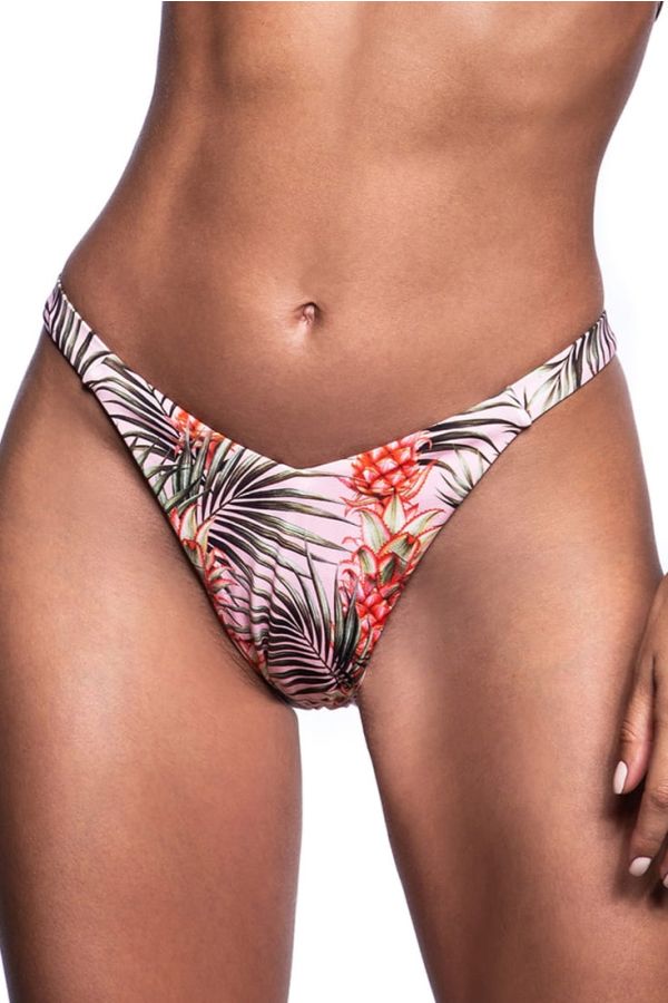 TROPICAL GIRL ΓΥΝΑΙΚΕΙΟ ΜΑΓΙΟ BIKINI SLIP BRAZIL V-PULL UP ΜΕ TROPICAL ΤΥΠΩΜΑ ΧΑΜΗΛΟΜΕΣΟ ΜΙΚΡΗΣ ΚΑΛΥΨΗΣ