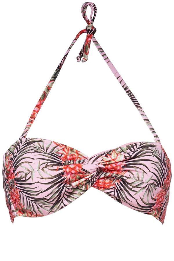TROPICAL GIRL ΓΥΝΑΙΚΕΙΟ ΜΑΓΙΟ BIKINI TOP STRAPLESS ΜΕ TROPICAL ΤΥΠΩΜΑ ΔΕΣΙΜΟ ΚΟΜΠΟ ΠΙΣΩ ΑΠΟΣΠΩΜΕΝΗ ΕΝΙΣΧΥΣΗ KI ΑΦΑΙΡΟΥΜΕΝΕΣ ΤΙΡΑΝΤΕΣ