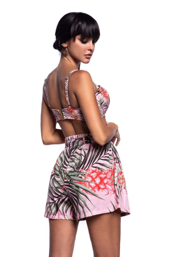 TROPICAL GIRL ΓΥΝΑΙΚΕΙΟ ΣΟΡΤΣ ΜΕ TROPICAL ΤΥΠΩΜΑ ΖΩΝΗ ΚΑΙ ΤΣΕΠΕΣ