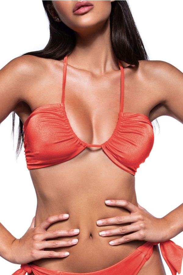 SOLIDS ΓΥΝΑΙΚΕΙΟ ΜΑΓΙΟ BIKINI TOP STRAPLESS ΜΟΝΟΧΡΩΜΟ ΓΥΑΛΙΣΤΕΡΟ ΜΕ ΕΠΙΛΟΓΗ ΑΝΑΠΟΔΟ BIKINI ΧΩΡΙΣ ΜΠΑΝΕΛΑ ΜΕ ΑΠΟΣΠΩΜΕΝΗ ΕΝΙΣΧΥΣΗ