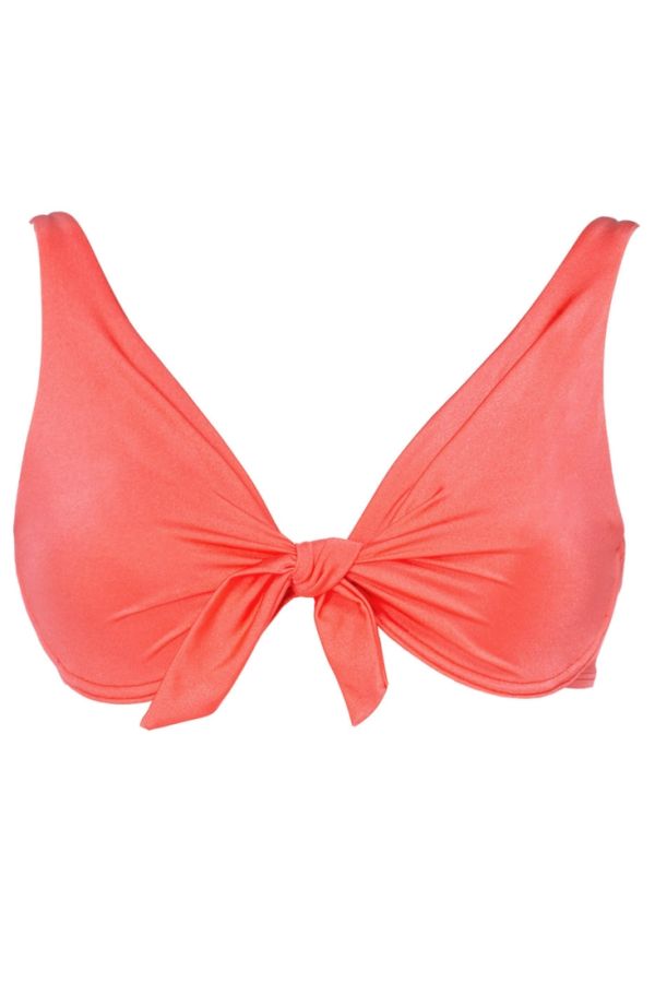 FASHION SOLIDS ΓΥΝΑΙΚΕΙΟ ΜΑΓΙΟ BIKINI TOP ΜΟΝΟΧΡΩΜΟ ΓΥΑΛΙΣΤΕΡΟ CUP D ΜΕ ΡΥΘΜΙΖΟΜΕΝΕΣ ΤΙΡΑΝΤΕΣ ΜΠΑΝΕΛΑ ΧΩΡΙΣ ΕΝΙΣΧΥΣΗ