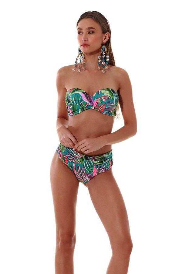 ΓΥΝΑΙΚΕΙΟ ΜΑΓΙΟ BIKINI SLIP ΨΗΛΟΜΕΣΟ TROPICAL ΤΥΠΩΜΑ ΜΕΣΑΙΑΣ ΠΙΣΩ ΚΑΛΥΨΗΣ-PARADISE FOUND