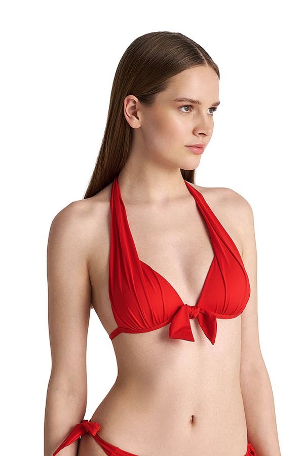 ΓΥΝΑΙΚΕΙΟ ΜΑΓΙΟ BIKINI TOP ΤΡΙΓΩΝΟ HALTER CUP B ΜΟΝΟΧΡΩΜΟ ΜΕ ΕΝΙΣΧΥΣΗ ΧΩΡΙΣ ΜΠΑΝΕΛΑ-SOLIDS