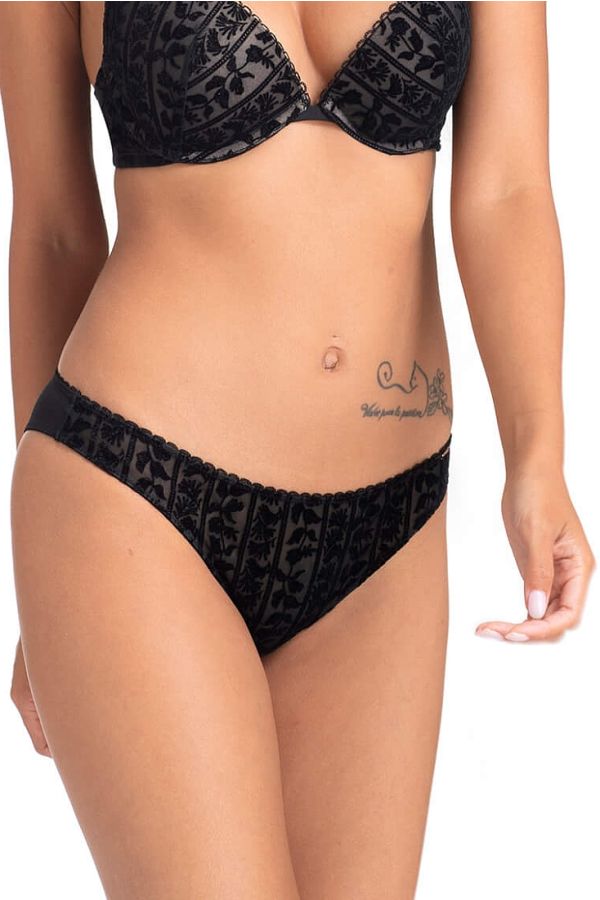 VINE BRAZILIAN WOMAN BRAZIL SLIP FLOCKED FLOREAL PATTERN AND PLUS SIZE