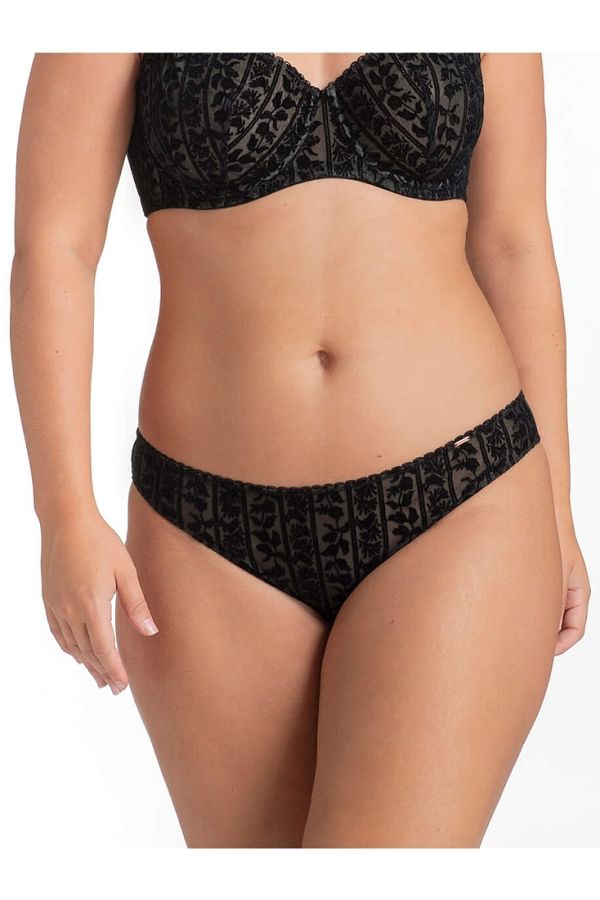 VINE BRAZILIAN WOMAN BRAZIL SLIP FLOCKED FLOREAL PATTERN AND PLUS SIZE