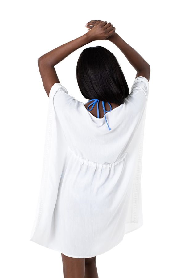 CETARA COVER_UP WOMAN WOVEN OF VISCOSE WITH CORD BELT ON WAIST FOR SIZES XS-M