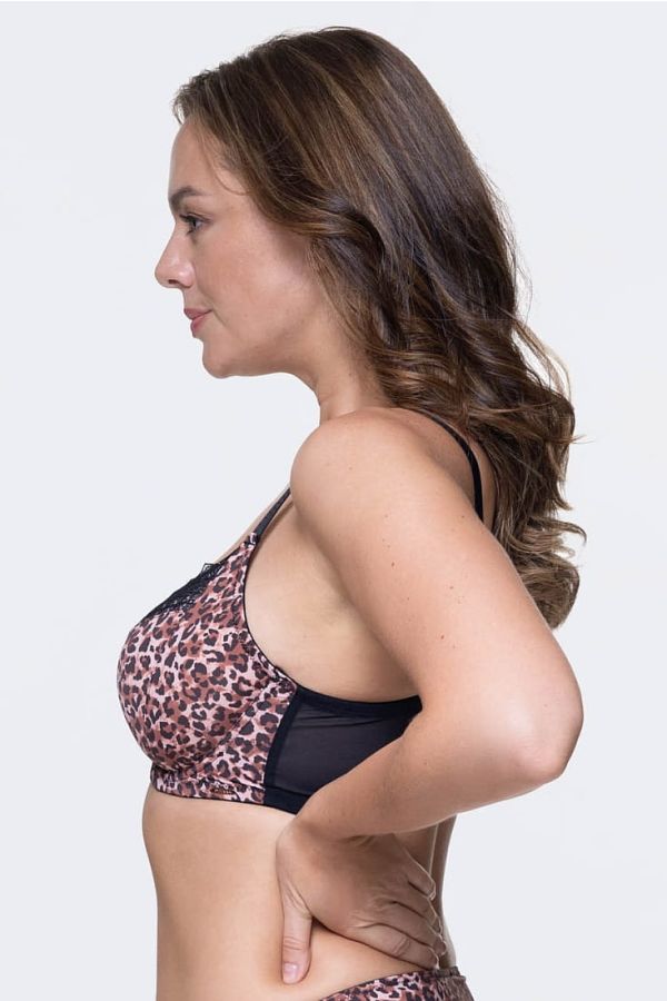 ZENA ΓΥΝΑΙΚΕΙΟ ΣΟΥΤΙΕΝ 3/4 CUP ECO LINE ANIMAL PRINT ΜΕ ΤΕΛΕΙΩΜΑ ΔΑΝΤΕΛΑΣ ΜΠΑΝΕΛΑ ΚΑΙ ΧΩΡΙΣ ΕΝΙΣΧΥΣΗ