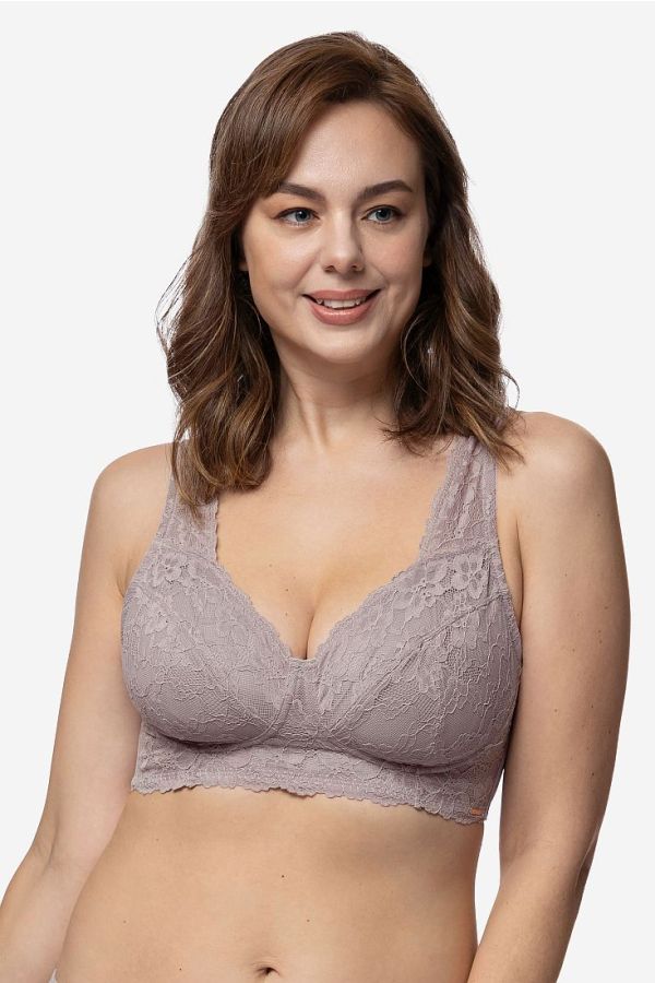 ΓΥΝΑΙΚΕΙΟ ΣΟΥΤΙΕΝ BRALETTE ΧΩΡΙΣ ΜΠΑΝΕΛΑ ΥΨΗΛΗΣ ΣΤΗΡΙΞΗΣ ΟΛΟΚΛΗΡΟ ΜΕ ΔΑΝΤΕΛΑ ΚΑΛΥΠΤΕΙ ΕΩΣ CUP E - AINA NON_PADDED BRALETTE