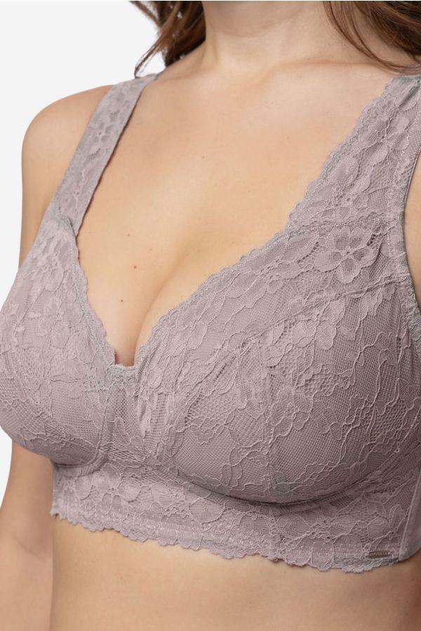 ΓΥΝΑΙΚΕΙΟ ΣΟΥΤΙΕΝ BRALETTE ΧΩΡΙΣ ΜΠΑΝΕΛΑ ΥΨΗΛΗΣ ΣΤΗΡΙΞΗΣ ΟΛΟΚΛΗΡΟ ΜΕ ΔΑΝΤΕΛΑ ΚΑΛΥΠΤΕΙ ΕΩΣ CUP E - AINA NON_PADDED BRALETTE