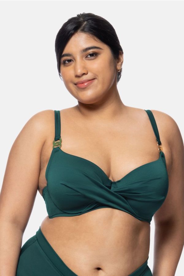 OPIO CURVES LIGHT PADDED ΓΥΝΑΙΚΕΙΟ ΜΑΓΙΟ BIKINI TOP 3/4 CUP ΜΟΝΟΧΡΩΜΟ ΜΕ ΕΛΑΦΡΙΑ ΕΝΙΣΧΥΣΗ ΚΑΙ ΚΡΥΦΗ ΜΠΑΝΕΛΑ
