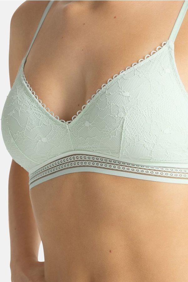 2-PACK ΓΥΝΑΙΚΕΙΟ BRALETTE 3/4 CUP ΧΩΡΙΣ ΜΠΑΝΕΛΑ ΜΕ ΕΛΑΦΡΙΑ ΑΠΟΣΠΩΜΕΝΗ ΕΝΙΣΧΥΣΗ ΚΑΙ FLORAL ΔΑΝΤΕΛΑ - ANIKA-2PP