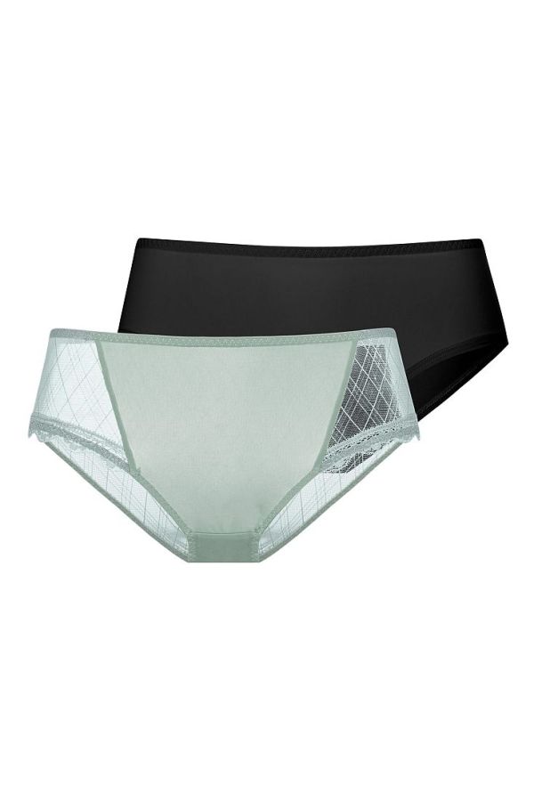 2-PACK ΓΥΝΑΙΚΕΙΟ HIPSTER SLIP ΑΠΌ ΜΙΚΡΟΪΝΑ ΜΕ ΡΙΓΕ ΔΙΑΦΑΝΕΙΑ ΚΑΙ ΤΕΛΕΙΩΜΑ ΔΑΝΤΕΛΑΣ - IMANI-2PP