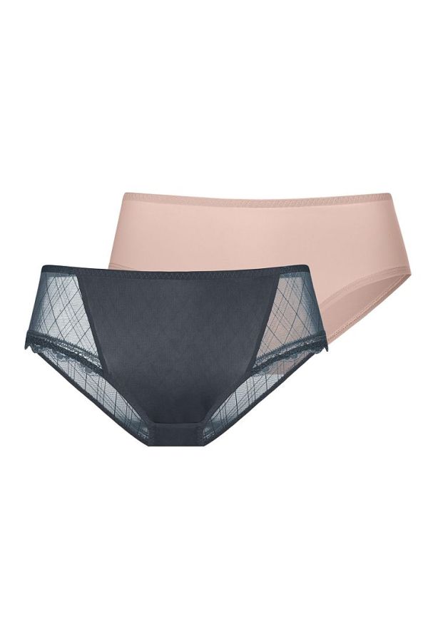 2-PACK ΓΥΝΑΙΚΕΙΟ HIPSTER SLIP ΑΠΌ ΜΙΚΡΟΪΝΑ ΜΕ ΡΙΓΕ ΔΙΑΦΑΝΕΙΑ ΚΑΙ ΤΕΛΕΙΩΜΑ ΔΑΝΤΕΛΑΣ - IMANI-2PP