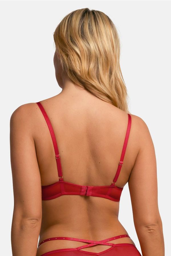 ΓΥΝΑΙΚΕΙΟ ΣΟΥΤΙΕΝ PUSH UP 3/4 CUP ΜΕ ΧΑΜΗΛΟ ΝΤΕΚΟΛΤΕ ΔΑΝΤΕΛΑ KAI STRASS - ADELINA